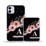 Capinha Com Nome Inicial Floral + Carregador Portátil 5.000