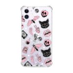 Capa Capinha Estampa Gato Preto Rosa Caveira